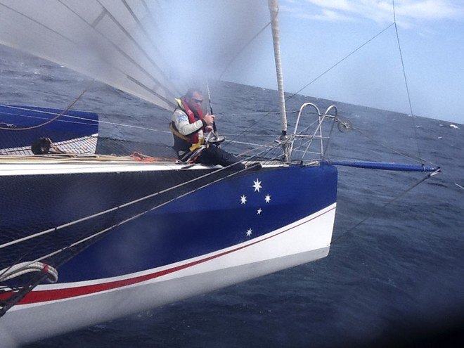 Team Australia day 2 heading to Tasman Light - Team Australia Sydney Hobart passage record attempt 2013 © Josh Alexander